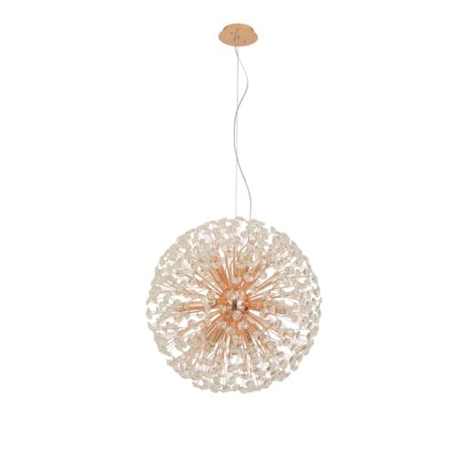 PENDENTE REDONDO Ø60CM CRISTAL E METAL ROSÊ | SINDORA ILUMINAÇÃO DCD01222 PENDENTE REDONDO Ø60CM CRISTAL E METAL ROSÊ | SINDORA ILUMINAÇÃO DCD01222