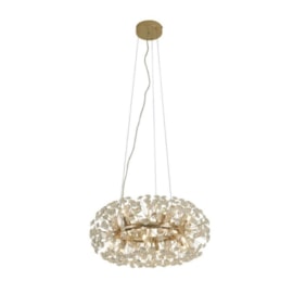 PENDENTE REDONDO Ø60X28CM CRISTAL E ALUMÍNIO DOURADO | SINDORA ILUMINAÇÃO DCD01243