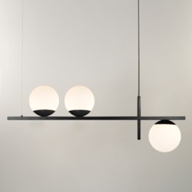 PENDENTE RETANGULAR 80X15CM ALUMÍNIO E VIDRO PRETO E FOSCO | BELLUCE PD0405 PENDENTE RETANGULAR 80X15CM ALUMÍNIO E VIDRO PRETO E FOSCO | BELLUCE PD0405