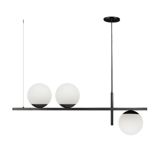 PENDENTE RETANGULAR 80X15CM ALUMÍNIO E VIDRO PRETO E FOSCO | BELLUCE PD0405 PENDENTE RETANGULAR 80X15CM ALUMÍNIO E VIDRO PRETO E FOSCO | BELLUCE PD0405