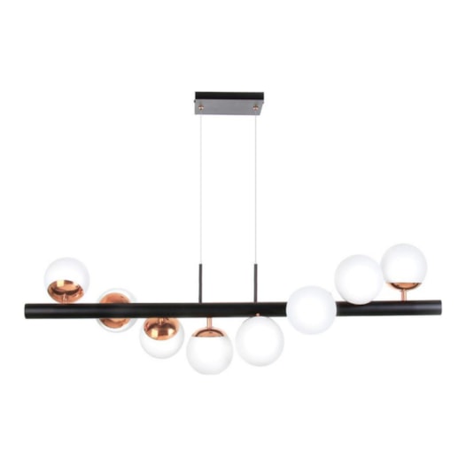 PENDENTE RETANGULAR 8XG9 32X100X32CM METAL E VIDRO | OLD ARTISAN PD-5317 PENDENTE RETANGULAR 8XG9 32X100X32CM METAL E VIDRO | OLD ARTISAN PD-5317