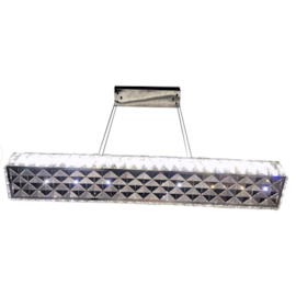 PENDENTE RETANGULAR LED88×15CM 36W 3000K 6000K CONTROLE, BIVOLT METAL+CRISTAL ESPELHADO | SINDORA DCD00728