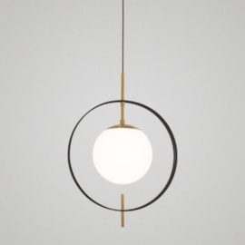 PENDENTE RING Ø36CM METAL E VIDRO | TKS 1973