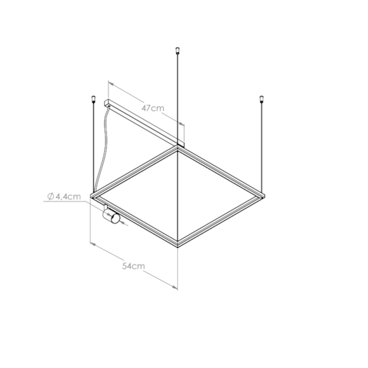 PENDENTE RISK RETANGULAR 1XMR11 36W 3000K 50X50CM | BELLA ITALIA PE14706