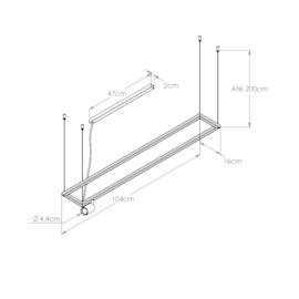 PENDENTE RISK RETANGULAR 1XMR11 40W 3000K 15X100CM | BELLA ITALIA PE14700