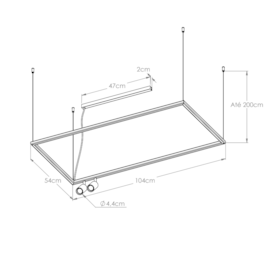 PENDENTE RISK RETANGULAR 2XMR11 54W 3000K 50X100CM | BELLA ITALIA PE14708 PENDENTE RISK RETANGULAR 2XMR11 54W 3000K 50X100CM | BELLA ITALIA PE14708