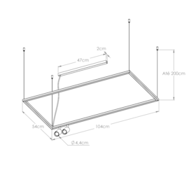 PENDENTE RISK RETANGULAR 2XMR11 54W 4000K 50X100CM | BELLA ITALIA PE14709 PENDENTE RISK RETANGULAR 2XMR11 54W 4000K 50X100CM | BELLA ITALIA PE14709