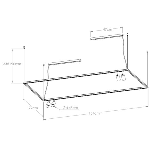 PENDENTE RISK RETANGULAR 4XMR11 81W 4000K 75X150CM | BELLA ITALIA PE14713