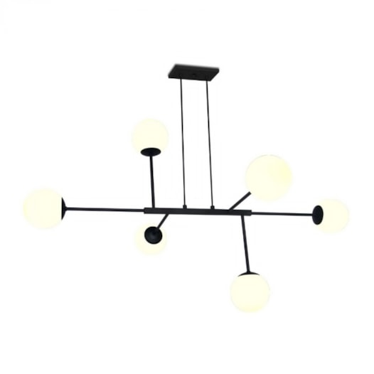 PENDENTE ROB 70X110X60CM ALUMÍNIO E VIDRO | SPOTLINE 742/6 PENDENTE ROB 70X110X60CM ALUMÍNIO E VIDRO | SPOTLINE 742/6