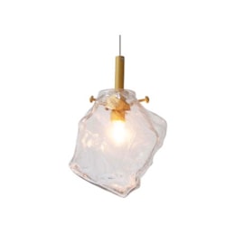 PENDENTE ROCCIA 1XG9 HALOPIN MAX 28W 17X14X19CM VIDRO E METAL TRANSPARENTE E DOURADO | BELLA ILUMINAÇÃO ROC1PD01DR10