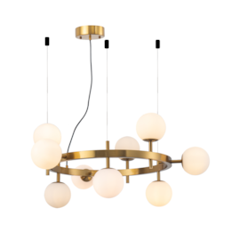 PENDENTE ROMAI CIN Ø80X180CM METAL E VIDRO DOURADO | NORDECOR 2277 PENDENTE ROMAI CIN Ø80X180CM METAL E VIDRO DOURADO | NORDECOR 2277