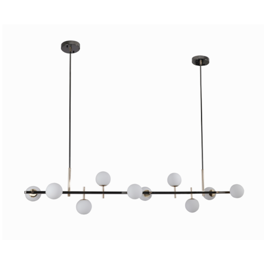 PENDENTE ROMAI LINA 180X180CM METAL E VIDRO ONIX E DOURADO | NORDECOR 2196