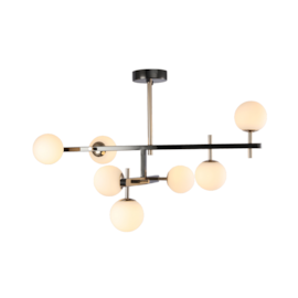 PENDENTE ROMAI ORI 85X50CM METAL E VIDRO ONIX E DOURADO | NORDECOR 2195