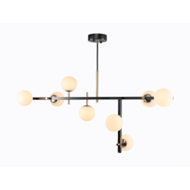 PENDENTE ROMAI TES 40X110CM METAL E VIDRO ONIX E DOURADO | NORDECOR 2198 PENDENTE ROMAI TES 40X110CM METAL E VIDRO ONIX E DOURADO | NORDECOR 2198