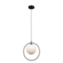 PENDENTE SFERA METAL E VIDRO PRETO E BRANCO 1XG9 | BELLA ILUMINAÇÃO SQ011B