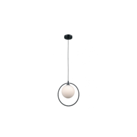 PENDENTE SFERA METAL E VIDRO PRETO E BRANCO 1XG9 | BELLA ILUMINAÇÃO SQ011B PENDENTE SFERA METAL E VIDRO PRETO E BRANCO 1XG9 | BELLA ILUMINAÇÃO SQ011B