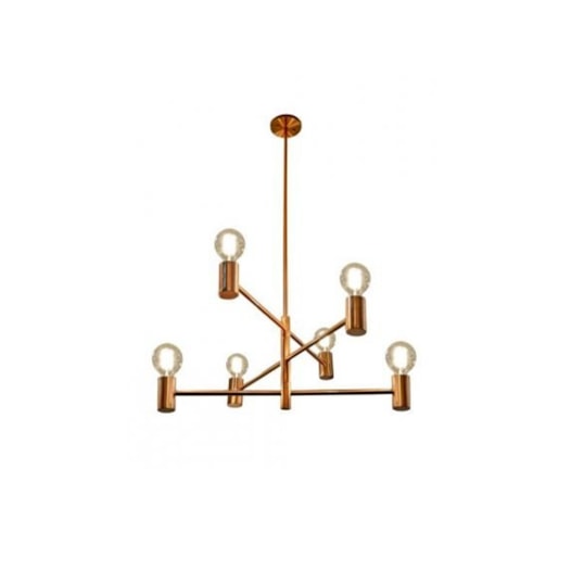 PENDENTE SIX Ø70X160CM AÇO COBRE ESCOVADO | NOVA HOME 3098 PENDENTE SIX Ø70X160CM AÇO COBRE ESCOVADO | NOVA HOME 3098