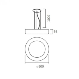 PENDENTE SMART REDONDO Ø50X9,5CM ALUMÍNIO E ACRÍLICO | SPOTLINE 386/5