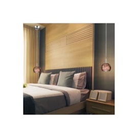 PENDENTE SOHO REDONDO Ø16X13CM METAL, CRISTAL E VIDRO CROMADO, TRANSPARENTE E COBRE | BELLA ILUMINAÇÃO HO7613CO PENDENTE SOHO REDONDO Ø16X13CM METAL, CRISTAL E VIDRO CROMADO, TRANSPARENTE E COBRE | BELLA ILUMINAÇÃO HO7613CO