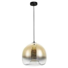 PENDENTE SPECULO 1XE27 40W 30X27,5CM METAL E VIDRO PRETO E DOURADO | BELLA ILUMINAÇÃO JO001G