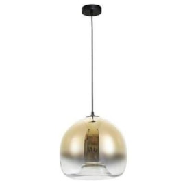 PENDENTE SPECULO 1XE27 40W 30X27,5CM METAL E VIDRO PRETO E DOURADO | BELLA ILUMINAÇÃO JO001G PENDENTE SPECULO 1XE27 40W 30X27,5CM METAL E VIDRO PRETO E DOURADO | BELLA ILUMINAÇÃO JO001G