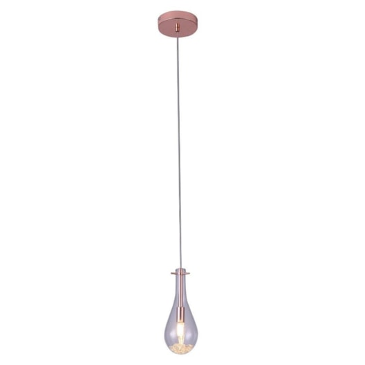 PENDENTE TEAR 1XG9 22,5XØ9CM CRISTAL E METAL TRANSPARENTE E COBRE | STUDIOLUCE WHITE PD1434