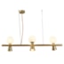 PENDENTE TEAS 3 DICROICA PAR16 3 HALOPIN 20X80CM METAL E VIDRO DOURADO FOSCO | NORDECOR 2467