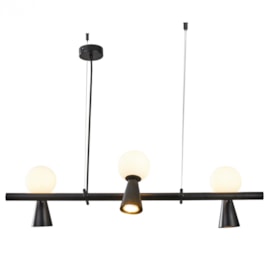 PENDENTE TEAS 3 DICROICA PAR16 3 HALOPIN 20X80CM METAL E VIDRO PRETO | NORDECOR 2468 PENDENTE TEAS 3 DICROICA PAR16 3 HALOPIN 20X80CM METAL E VIDRO PRETO | NORDECOR 2468