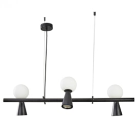 PENDENTE TEAS 3 DICROICA PAR16 3 HALOPIN 20X80CM METAL E VIDRO PRETO | NORDECOR 2468 PENDENTE TEAS 3 DICROICA PAR16 3 HALOPIN 20X80CM METAL E VIDRO PRETO | NORDECOR 2468