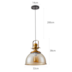 PENDENTE TION ROD Ø32X38CM VIDRO E METAL OURO FOSCO E ÂMBAR | NORDECOR 2583