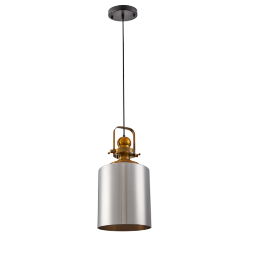 PENDENTE TION VAS Ø23X46CM VIDRO E METAL OURO FOSCO E FUMÊ | NORDECOR 2582