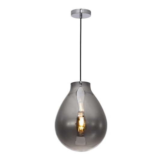 PENDENTE TOMMY Ø30X40CM METAL E VIDRO CROMADO E FUMÊ | SKYLIGHT SKY-3039FP PENDENTE TOMMY Ø30X40CM METAL E VIDRO CROMADO E FUMÊ | SKYLIGHT SKY-3039FP