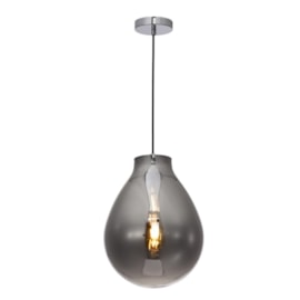 PENDENTE TOMMY Ø30X40CM METAL E VIDRO CROMADO E FUMÊ | SKYLIGHT SKY-3039FP PENDENTE TOMMY Ø30X40CM METAL E VIDRO CROMADO E FUMÊ | SKYLIGHT SKY-3039FP