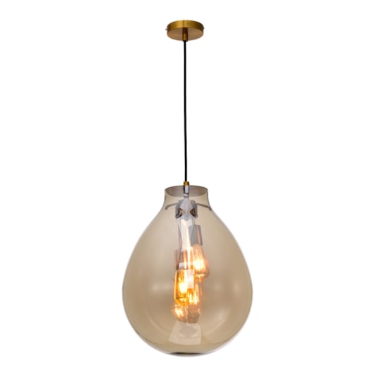 PENDENTE TOMMY Ø40X52CM METAL E VIDRO BRONZE E CONHAQUE | SKYLIGHT SKY-3039M PENDENTE TOMMY Ø40X52CM METAL E VIDRO BRONZE E CONHAQUE | SKYLIGHT SKY-3039M