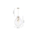 PENDENTE TOMMY Ø40X52CM METAL E VIDRO DOURADO E TRANSPARENTE | SKYLIGHT SKY-3039TM