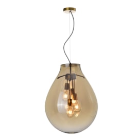 PENDENTE TOMMY Ø48X60CM METAL E VIDRO BRONZE E CONHAQUE | SKYLIGHT SKY-3039G PENDENTE TOMMY Ø48X60CM METAL E VIDRO BRONZE E CONHAQUE | SKYLIGHT SKY-3039G
