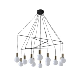 PENDENTE TRACE Ø97X105CM METAL PRETO COM DETALHE EM COBRE | STUDIOLUCE WHITE QPD1355 PENDENTE TRACE Ø97X105CM METAL PRETO COM DETALHE EM COBRE | STUDIOLUCE WHITE QPD1355