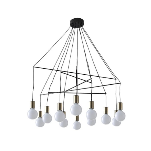 PENDENTE TRACE Ø97X105CM METAL PRETO COM DETALHE EM COBRE | STUDIOLUCE WHITE QPD1355 PENDENTE TRACE Ø97X105CM METAL PRETO COM DETALHE EM COBRE | STUDIOLUCE WHITE QPD1355