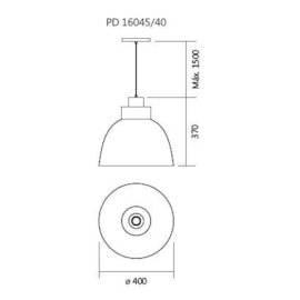 PENDENTE TRON 1L E27 Ø400X370MM | USINA 16045/40