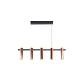 PENDENTE TUBI COBRE E PRETO 78X4X20CM 5X7W 3000K | BELLA ILUMINAÇÃO CD002S PENDENTE TUBI COBRE E PRETO 78X4X20CM 5X7W 3000K | BELLA ILUMINAÇÃO CD002S