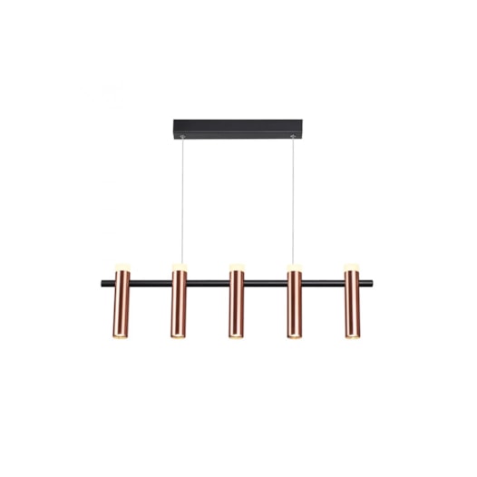 PENDENTE TUBI COBRE E PRETO 78X4X20CM 5X7W 3000K | BELLA ILUMINAÇÃO CD002S PENDENTE TUBI COBRE E PRETO 78X4X20CM 5X7W 3000K | BELLA ILUMINAÇÃO CD002S
