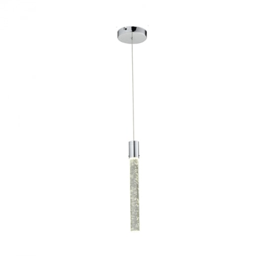 PENDENTE TUBO LED AUSTIN CRISTAL E AÇO CROMADO 5W 4000K | HEVVY 0974 SL-5837L/H1 4K CHR PENDENTE TUBO LED AUSTIN CRISTAL E AÇO CROMADO 5W 4000K | HEVVY 0974 SL-5837L/H1 4K CHR
