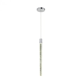 PENDENTE TUBO LED AUSTIN CRISTAL E AÇO CROMADO 5W 4000K | HEVVY 0996 SL-5837XL/H1 4K CHR