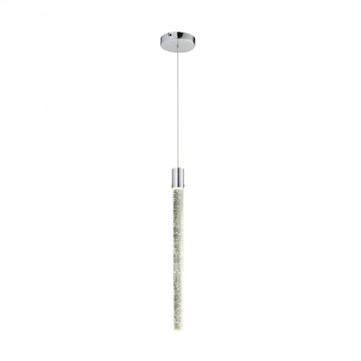 PENDENTE TUBO LED AUSTIN CRISTAL E AÇO CROMADO 5W 4000K  | HEVVY 0996 SL-5837XL/H1