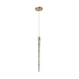 PENDENTE TUBO LED AUSTIN CRISTAL E AÇO DOURADO 5W 4000K | HEVVY 0995 SL-5837XL/H1 4K GD