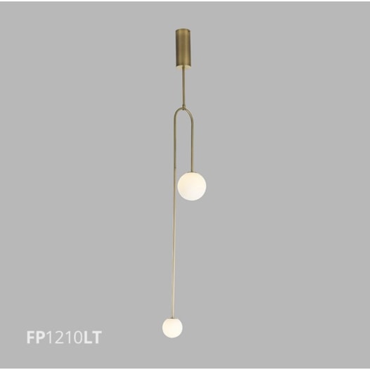 PENDENTE VERTICALI 2L G9 Ø1600X250MM LATÃO/LEITOSO | FLAVO FP1210LT