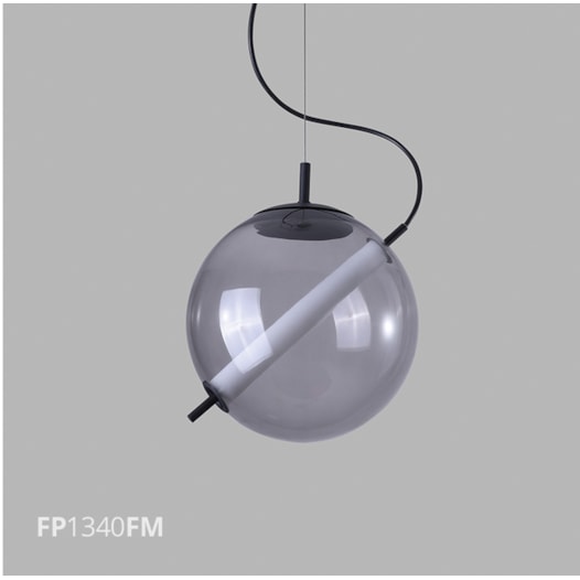 PENDENTE VETRI LED 16W 3000K Ø25X120CM METAL PRETO FOSCO/VIDRO FUMÊ | FLAVO FP1340FM PENDENTE VETRI LED 16W 3000K Ø25X120CM METAL PRETO FOSCO/VIDRO FUMÊ | FLAVO FP1340FM