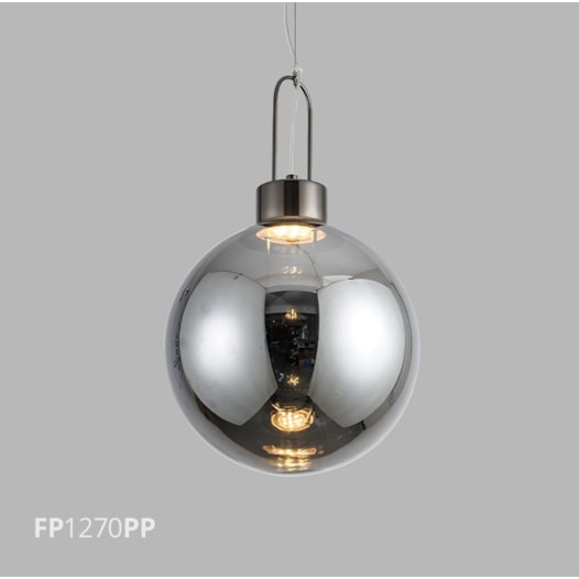 PENDENTE VETRI LED 5W 3000K Ø40X150CM METAL PRETO PEROLIZADO/VIDRO FUMÊ | FLAVO FP1270PP PENDENTE VETRI LED 5W 3000K Ø40X150CM METAL PRETO PEROLIZADO/VIDRO FUMÊ | FLAVO FP1270PP