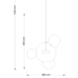 PENDENTE VETRI LED 6W 3000K 48X150CM METAL DOURADO FOSCO/VIDRO | FLAVO FP1120DF PENDENTE VETRI LED 6W 3000K 48X150CM METAL DOURADO FOSCO/VIDRO | FLAVO FP1120DF