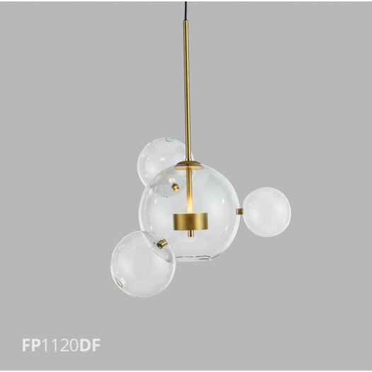 PENDENTE VETRI LED 6W 3000K 48X150CM METAL DOURADO FOSCO/VIDRO | FLAVO FP1120DF